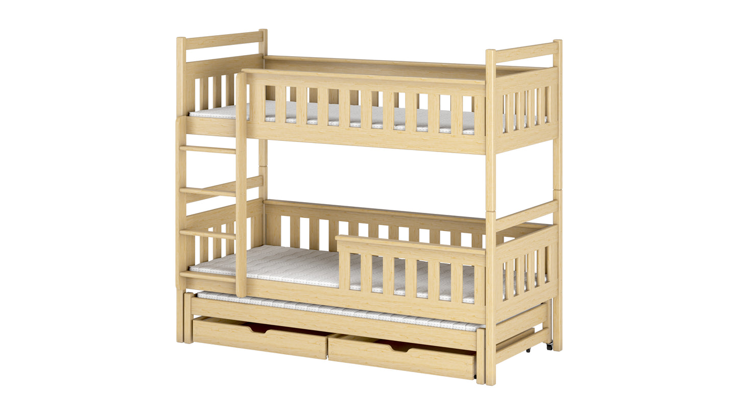 Kors Wooden Bunk Bed with Trundle and Storage