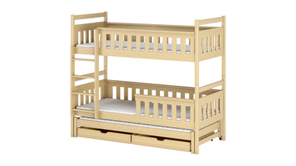 Kors Wooden Bunk Bed with Trundle and Storage