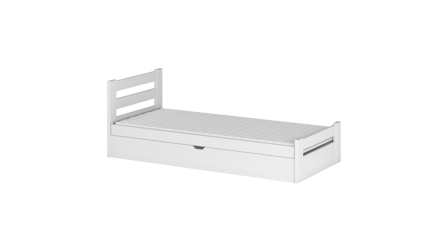 Nela Wooden Single Bed with Storage