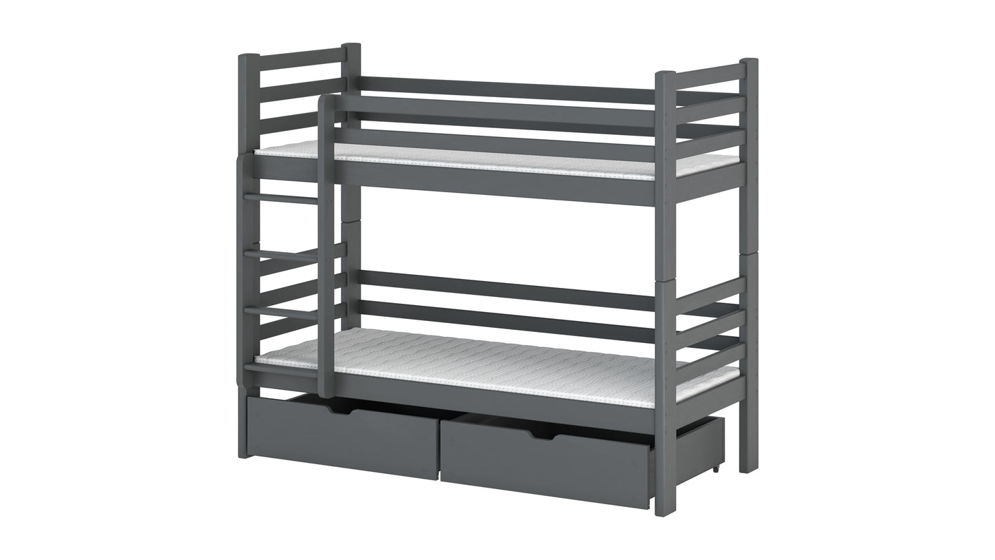 Patryk Wooden Bunk Bed with Storage