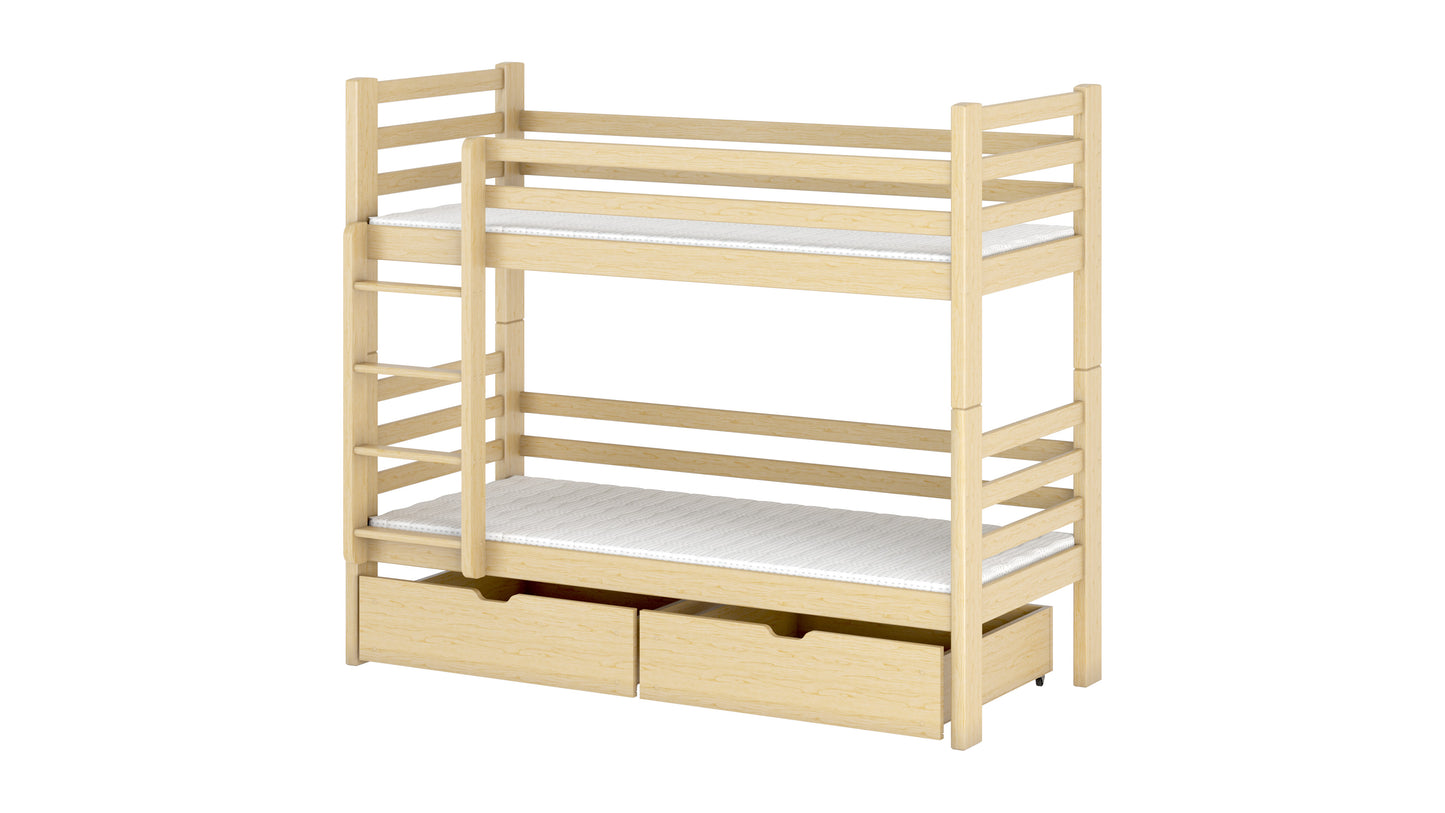 Patryk Wooden Bunk Bed with Storage