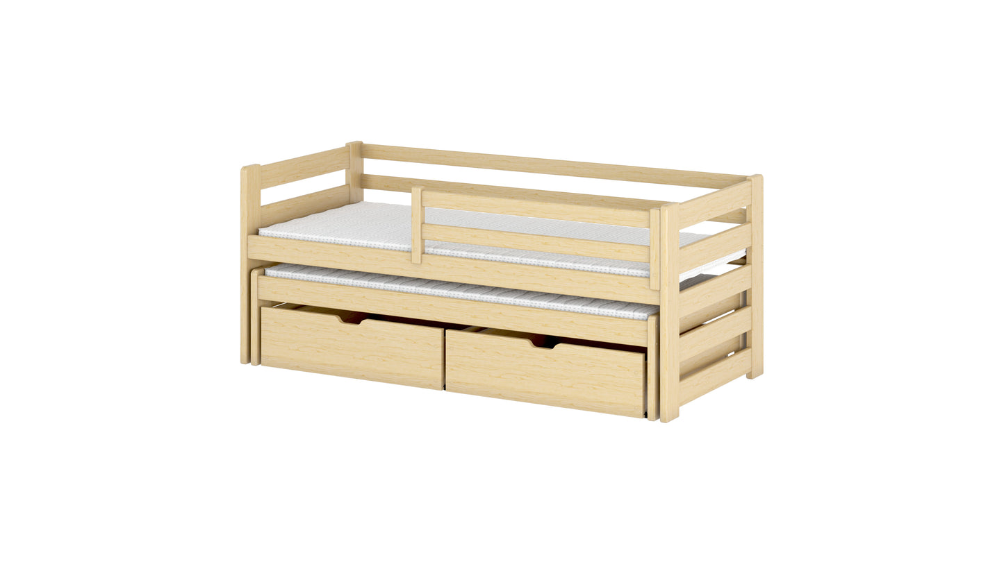 Senso Wooden Bed with Trundle and Storage