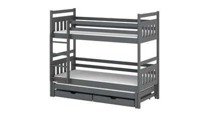 Seweryn Wooden Bunk Bed with Trundle and Storage