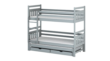 Seweryn Wooden Bunk Bed with Trundle and Storage