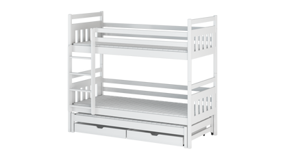 Seweryn Wooden Bunk Bed with Trundle and Storage