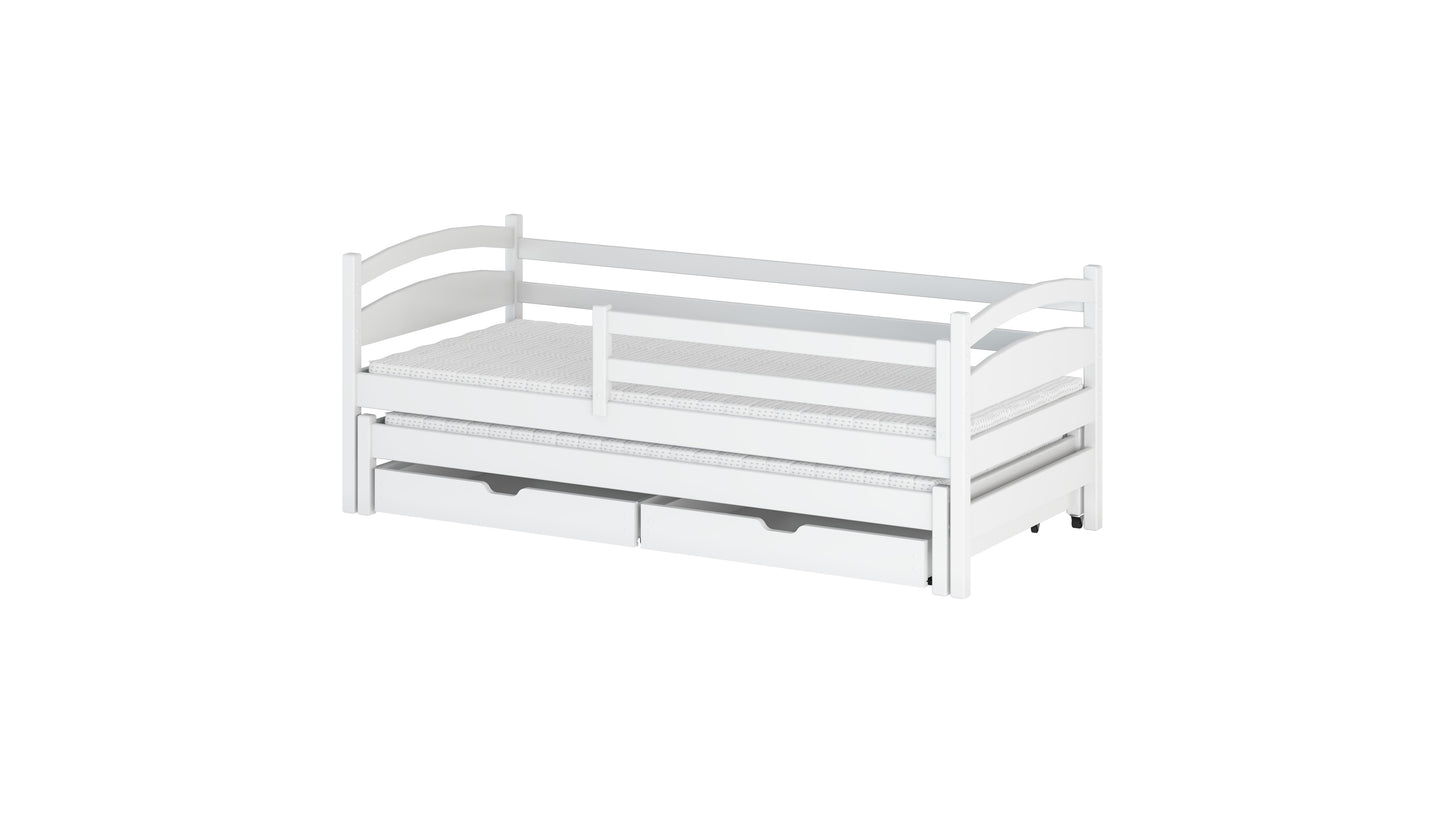 Tosia Wooden Bed with Trundle and Storage
