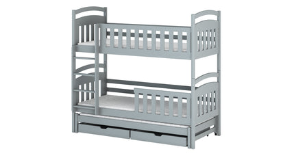 Viki Wooden Bunk Bed with Trundle and Storage
