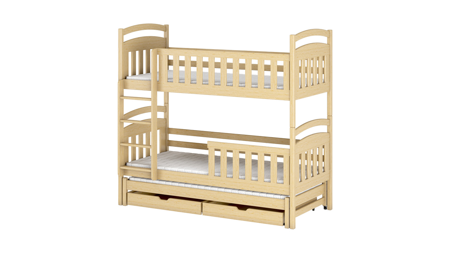 Viki Wooden Bunk Bed with Trundle and Storage
