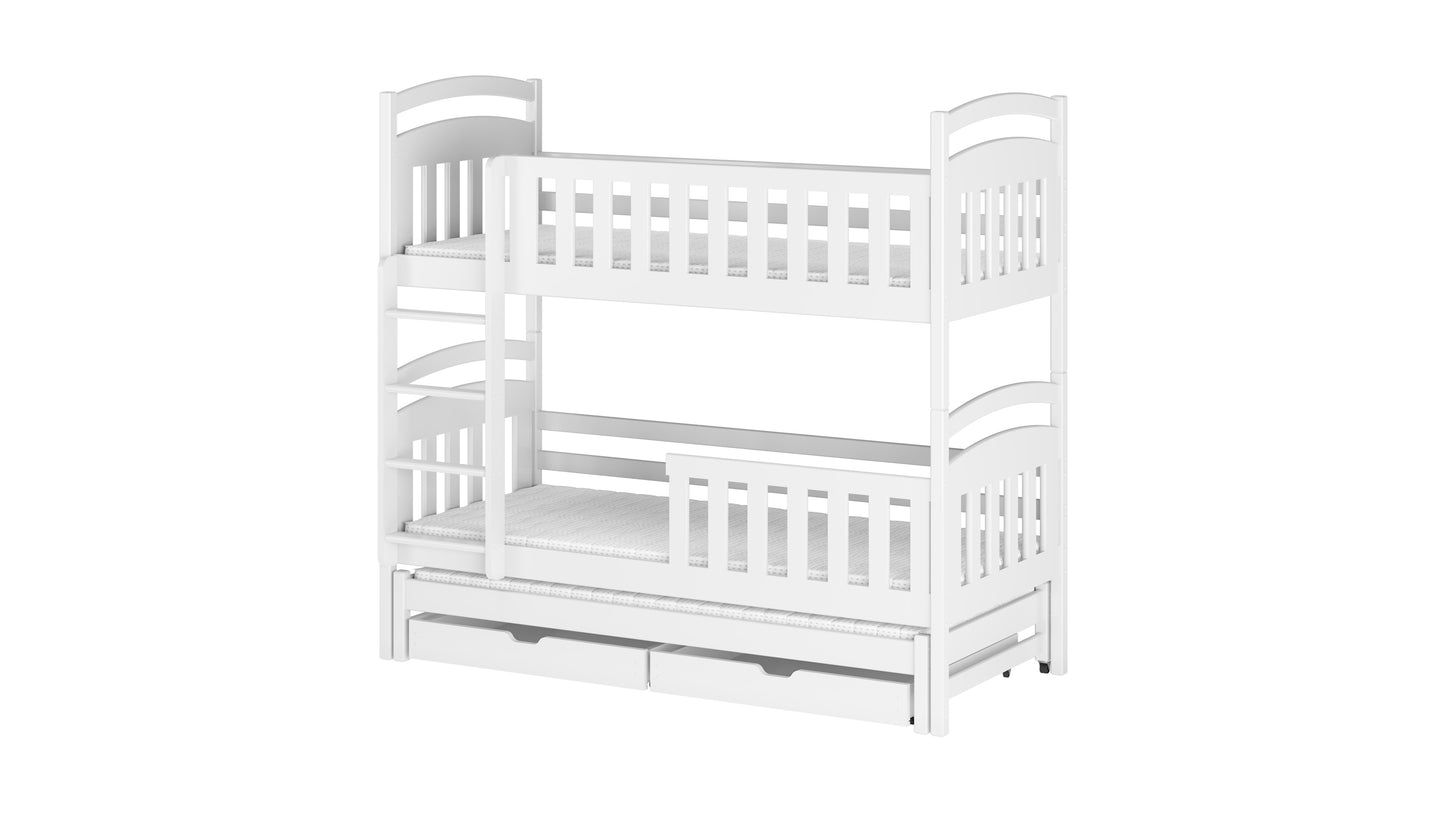 Viki Wooden Bunk Bed with Trundle and Storage