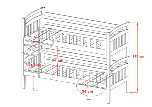 Sebus Wooden Bunk Bed with Storage