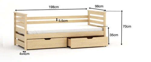 Exo Wooden Single Bed with Storage