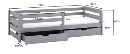 Ergo Wooden Bed with Storage