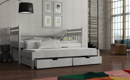 Daniel Wooden Bed with Trundle and Storage