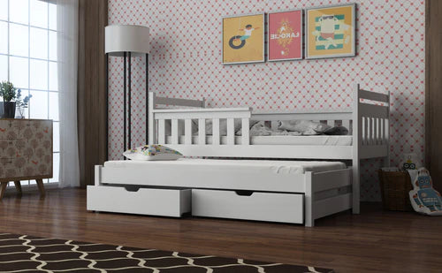 Dominik Wooden Bed with Trundle and Storage