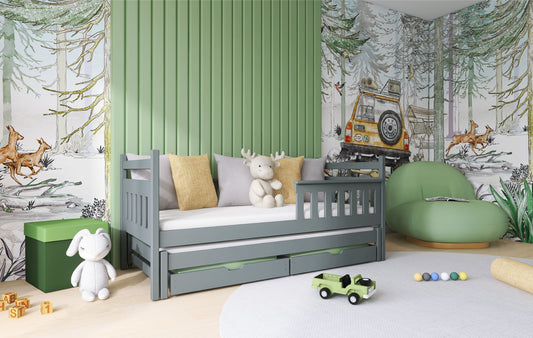 Dominik Wooden Bed with Trundle and Storage