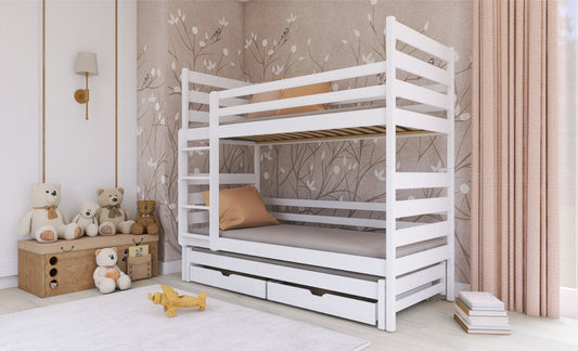 Tomi Wooden Bunk Bed with Trundle and Storage