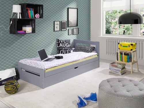 Nela Wooden Single Bed with Storage