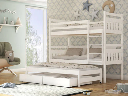 Seweryn Wooden Bunk Bed with Trundle and Storage