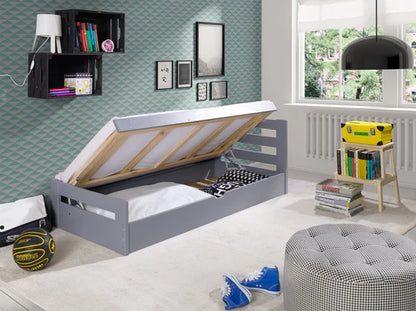 Nela Wooden Single Bed with Storage